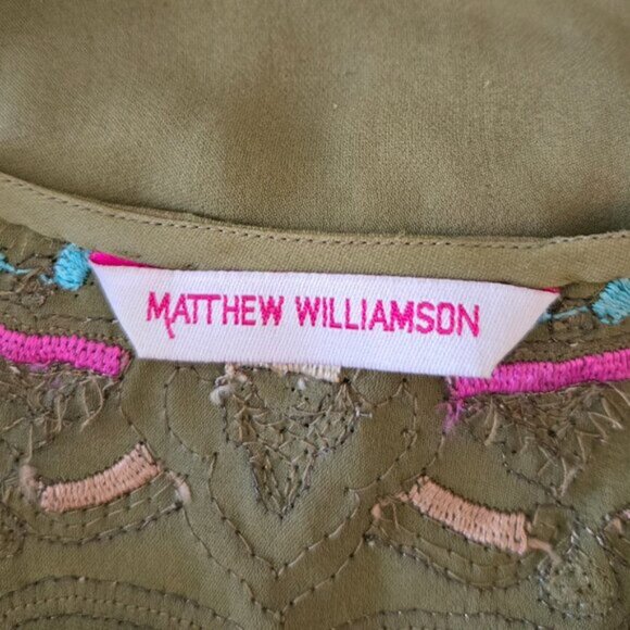 Matthew Williamson Beaded Green Sleeveless Tank Top Size 8 Small b36 - Picture 5 of 9